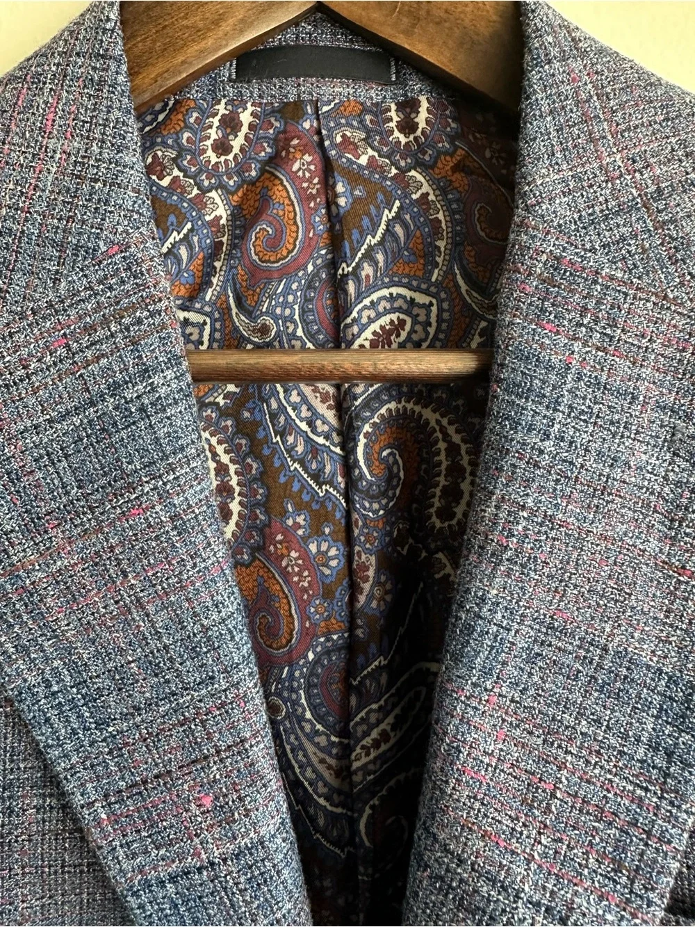 Bespoke Scabal Saville Row Silk Blue Linen Blend Blazer Made in Germany EU52